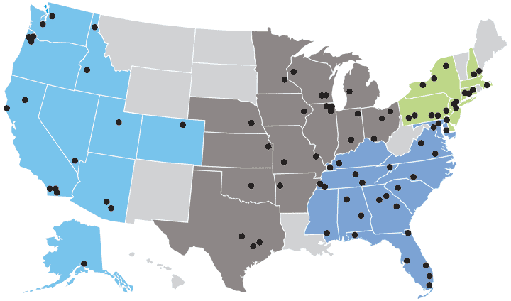 Map of current states with BAN locations